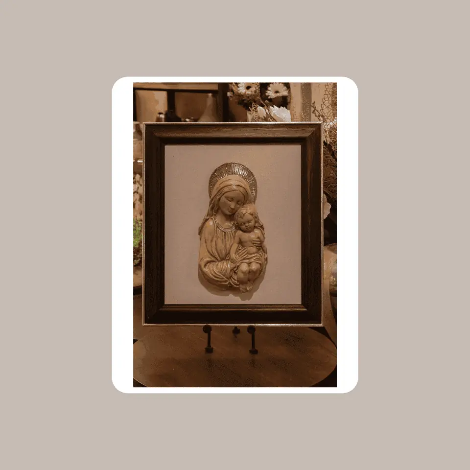 Virgen María Madre Con Niño Marco