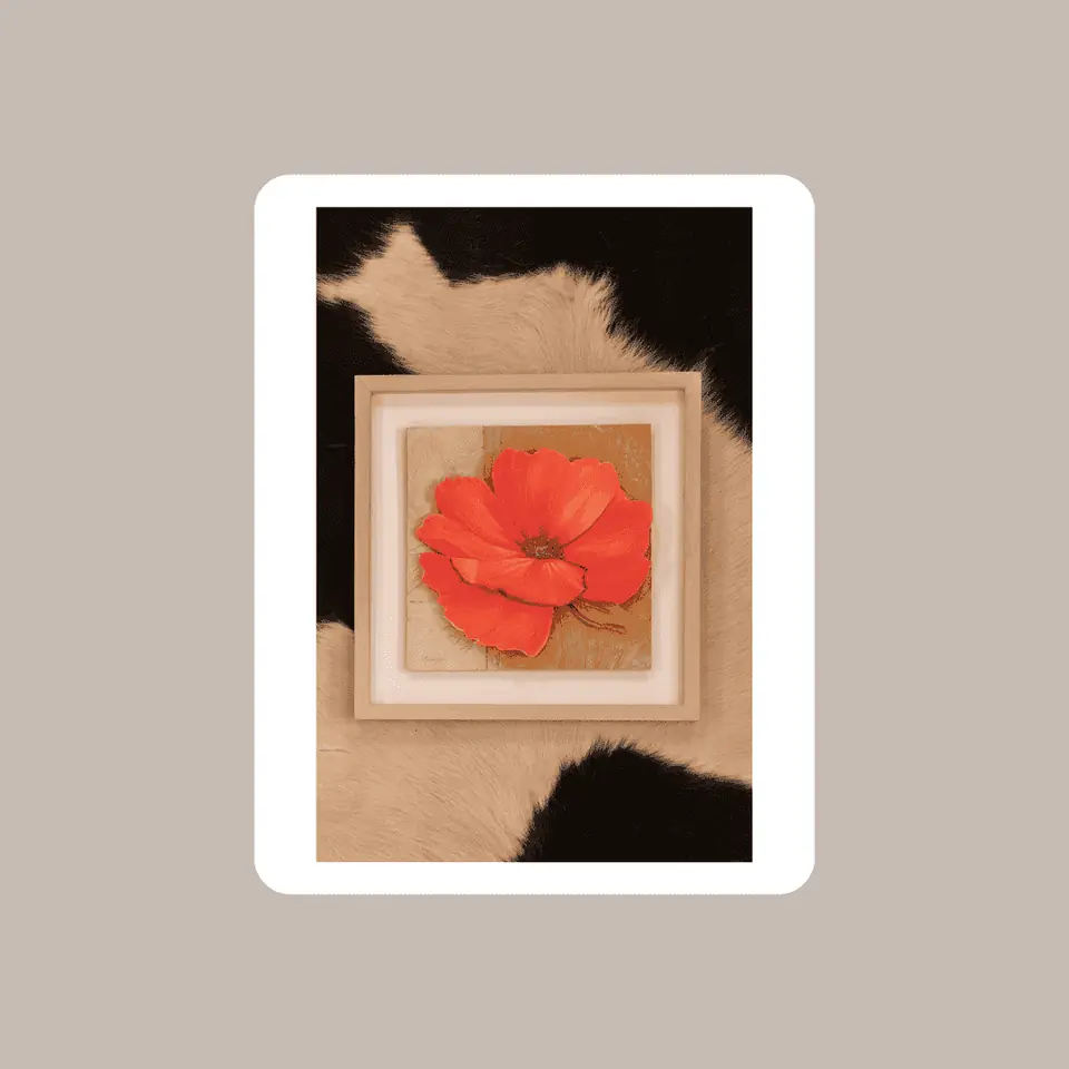 Cuadro Flor Arte Frances Rojo