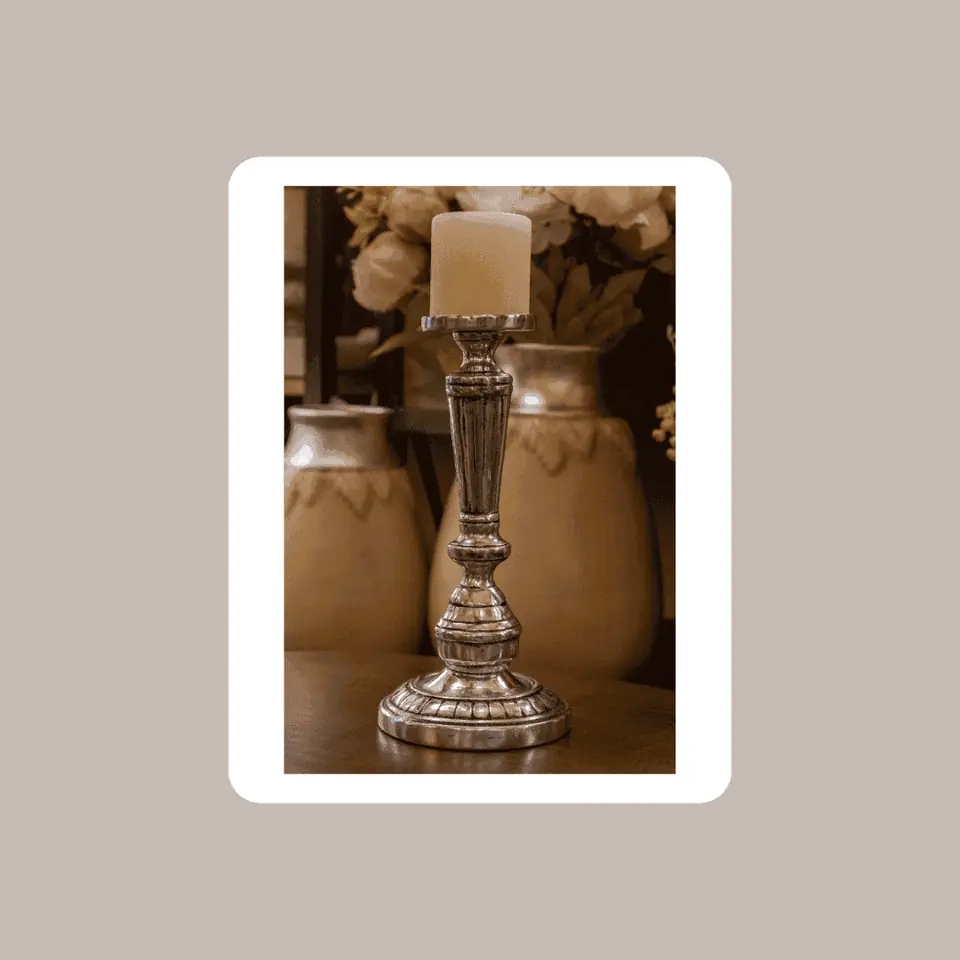 Candelabro Alto Peltre Gde.