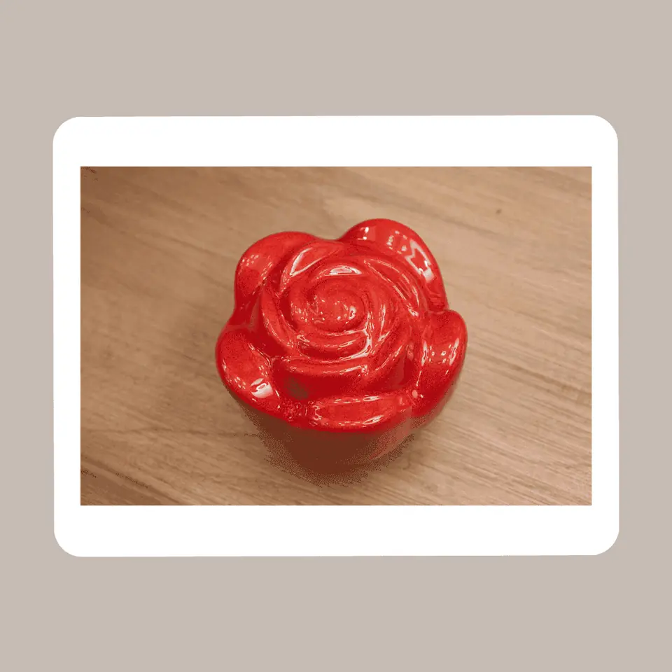 Rosa Esmaltada Rojo