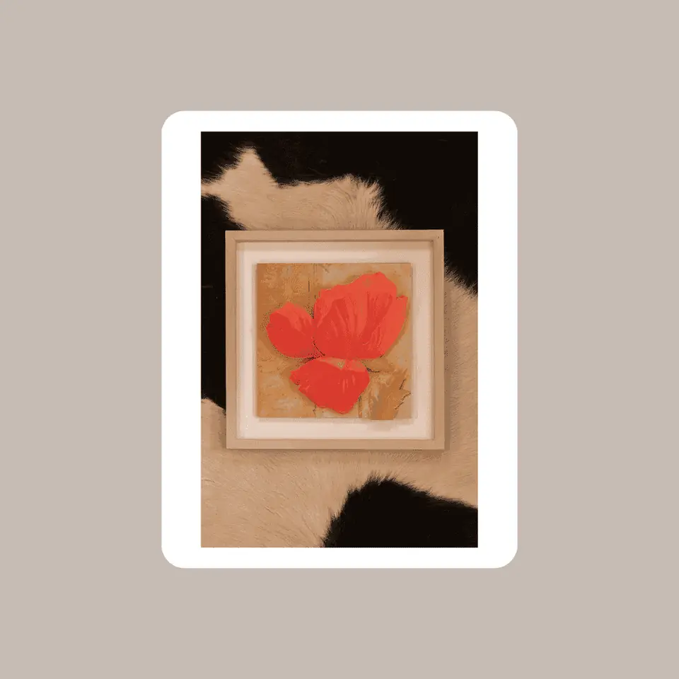Cuadro Flor Arte Frances Rojo