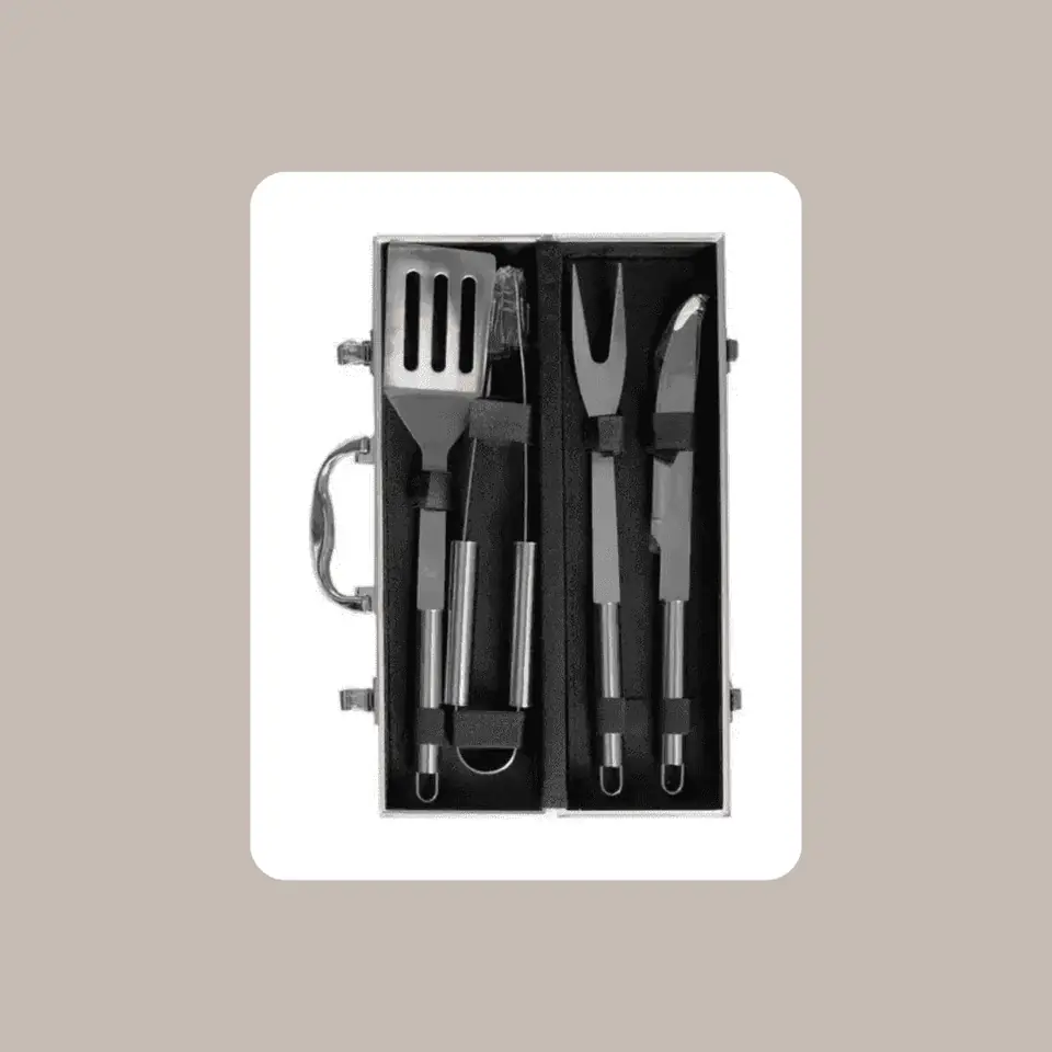 Set De Asador 4 Piezas Con Estuche
