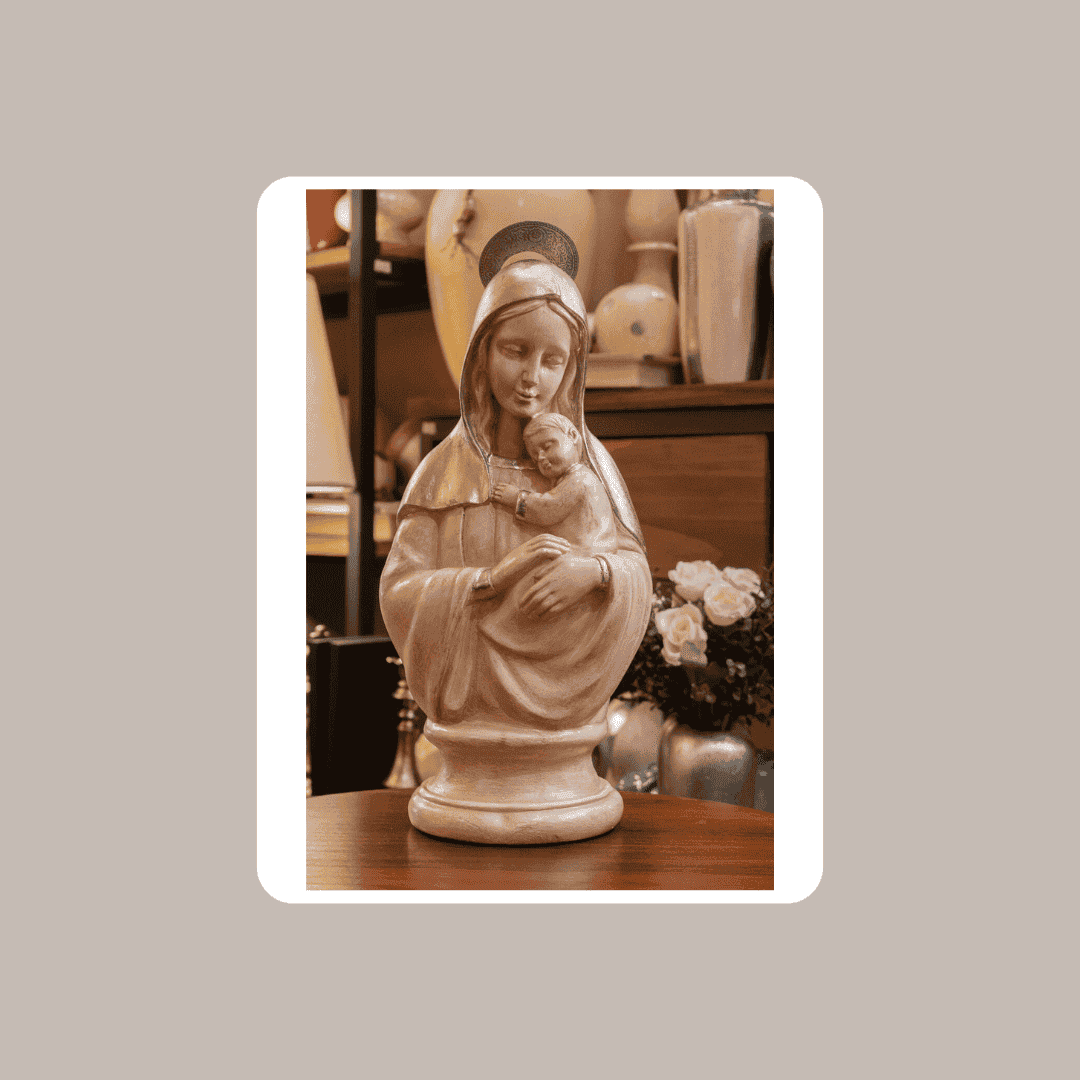 Virgen María Con Niño Beige