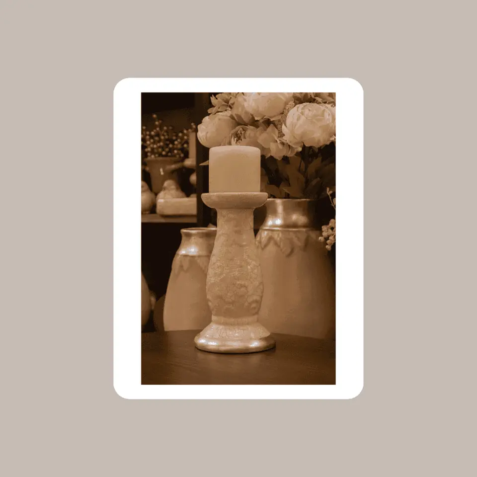 Candelabro Labrado Craquelado Gde