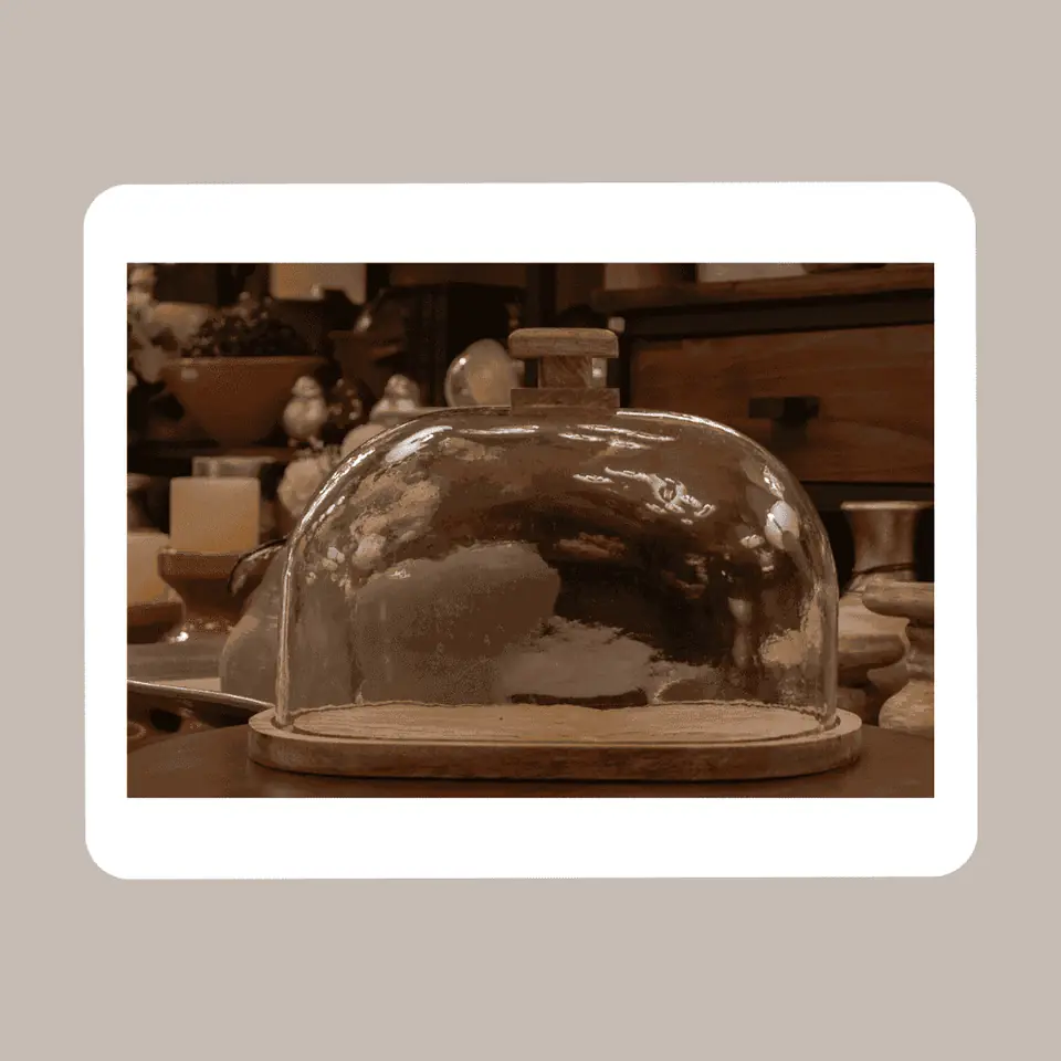 Campana Oval Base De Madera Grande