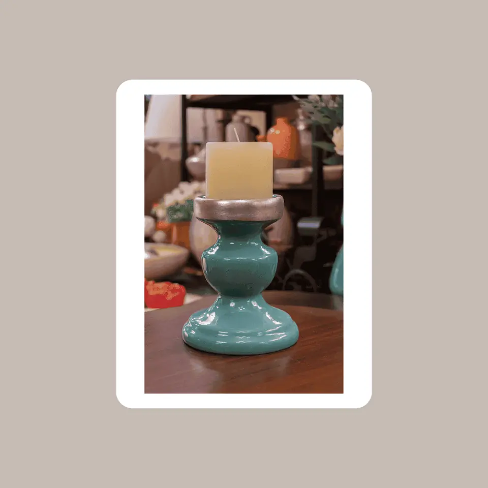 Candelabro Pol Turquesa Chico