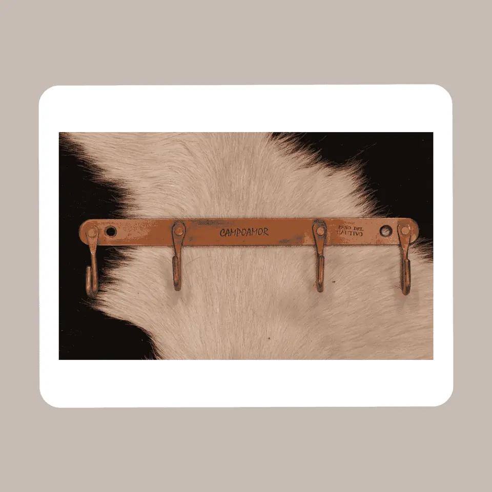 Perchero De Pared Hierro Pátina Cobre 4 Perchas