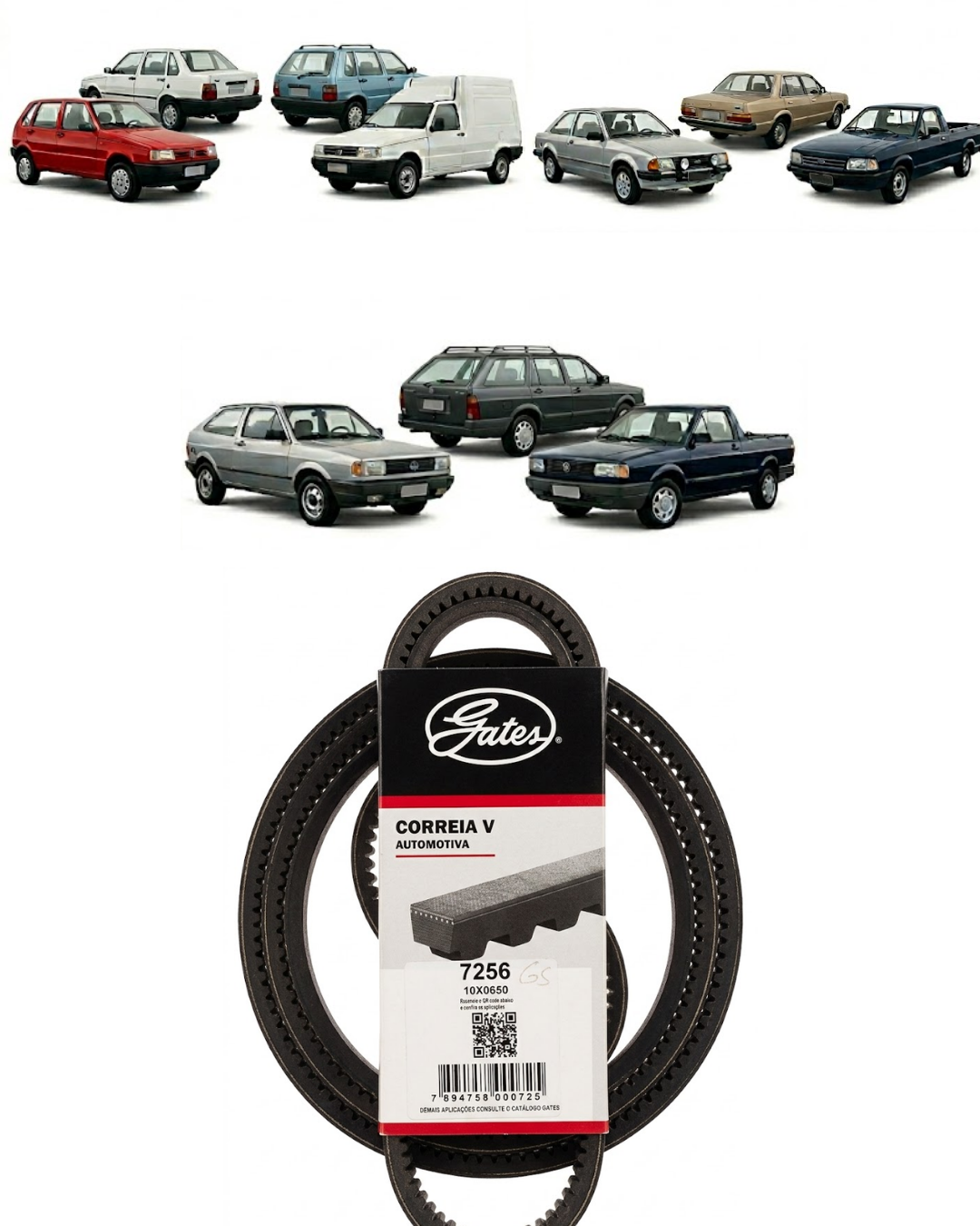 Correa en V Automotriz Gates 7256 (10X0650)