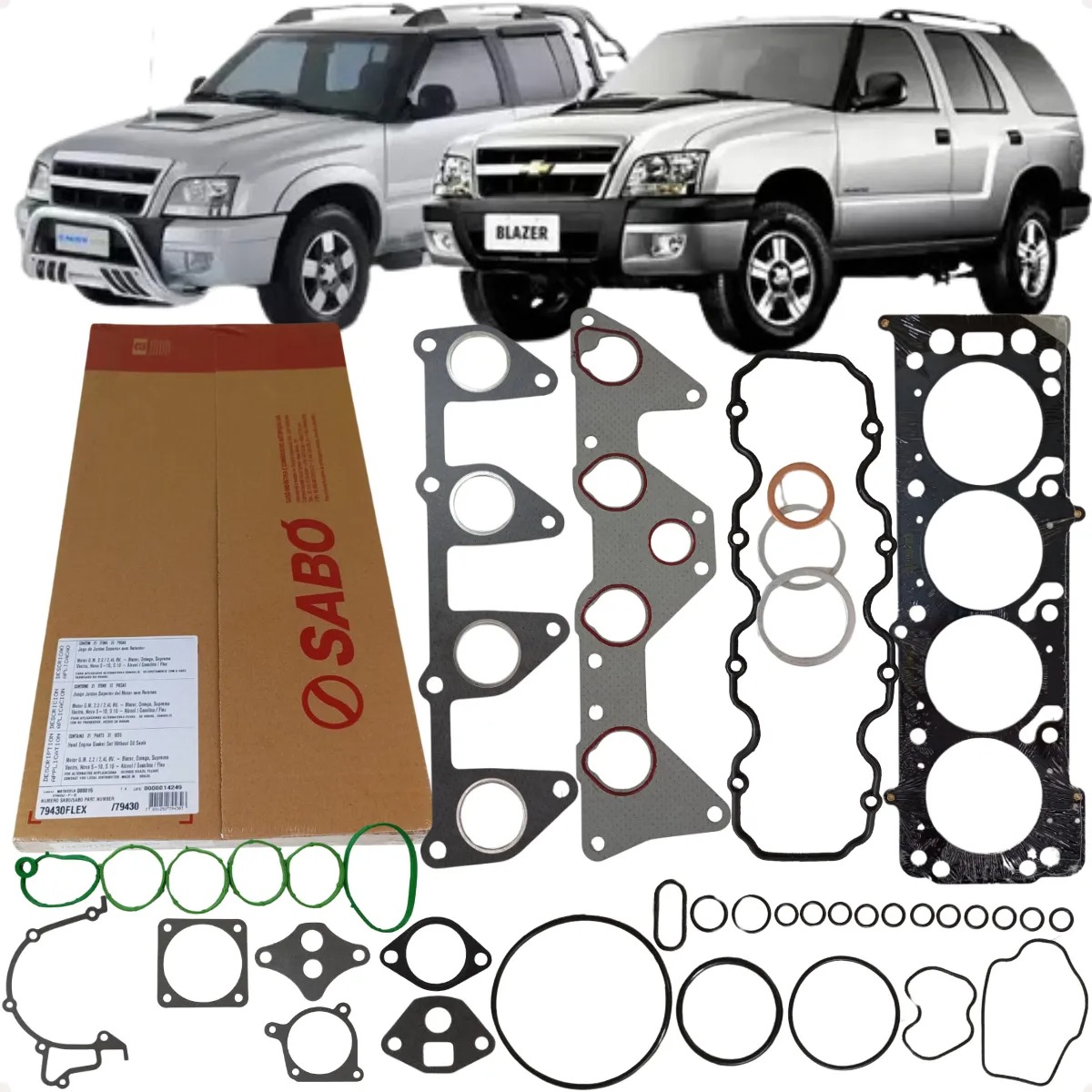 Juego de juntas superior de tapa de cilindro Sabo para Blazer S10 2.4 8v