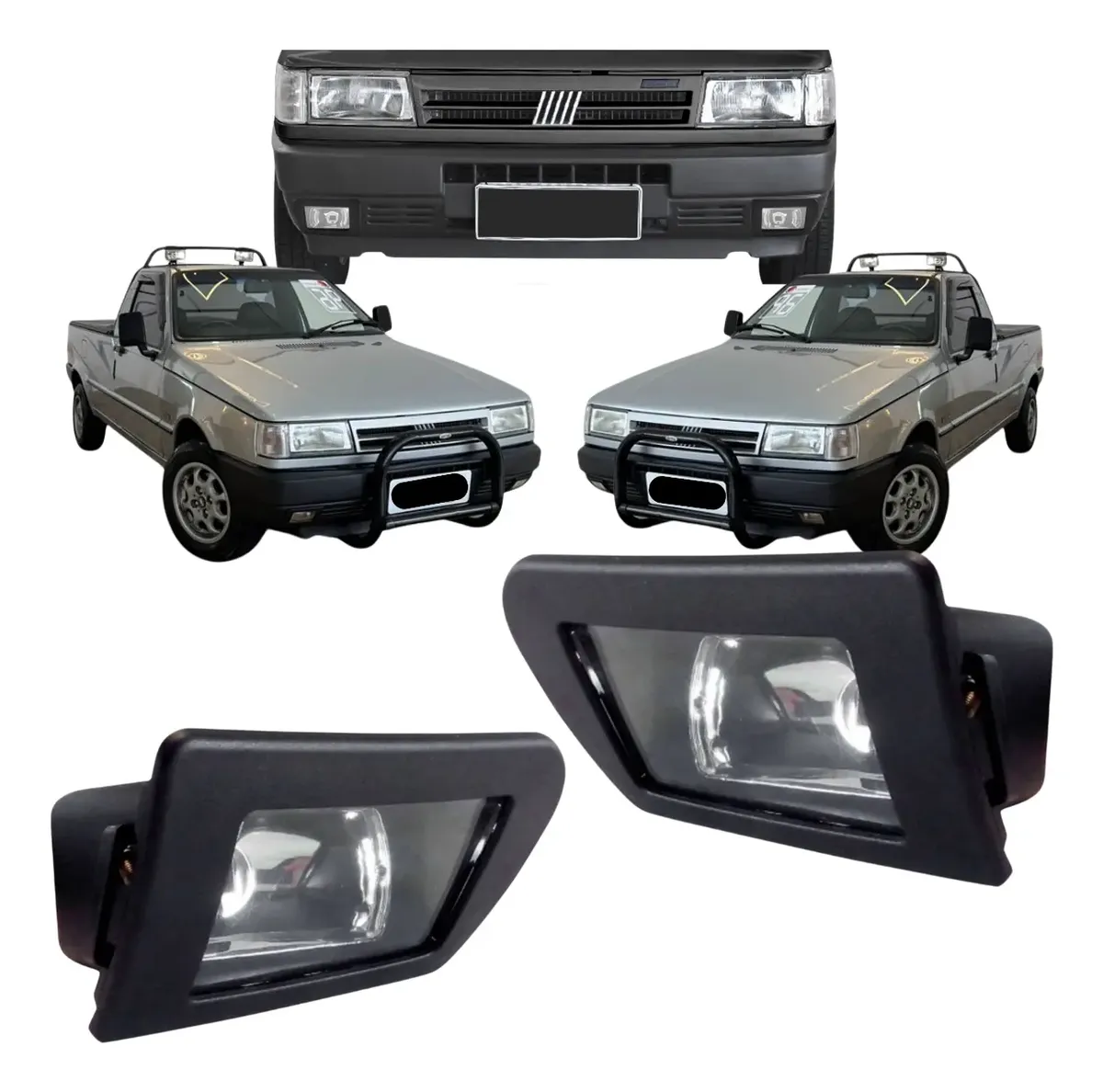 Par de Faros Auxiliares / Antiniebla para Fiat Uno, Elba y Fiorino 1984–2004
