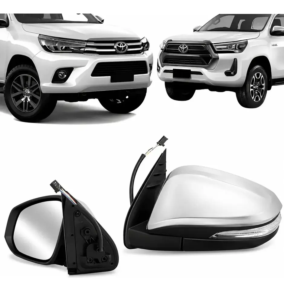 Retrovisor Eléctrico Cromado con Intermitente para Toyota Hilux 2016–2026