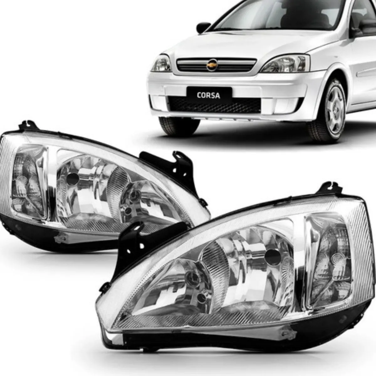 Par de faros delanteros Corsa Montana 03 04 05 06 07 08 09 10 12 1.ª línea