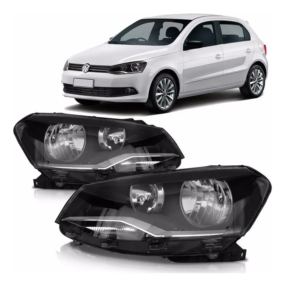 Par de farol Saveiro G6 13 2014 15 16 Máscara negra Doble foco