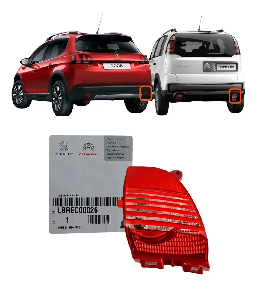 Luz trasera derecha luz de marcha atrás Peugeot 2008 Citroen Aircross