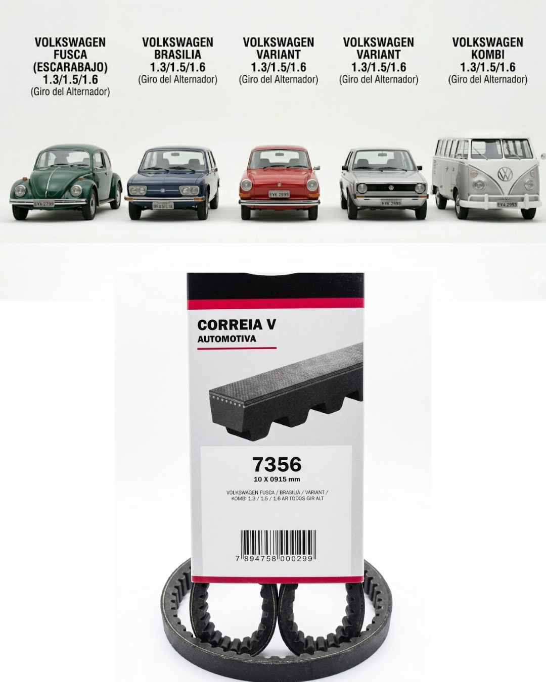 Correa en V Automotriz Gates 7356 (10X0915 mm)