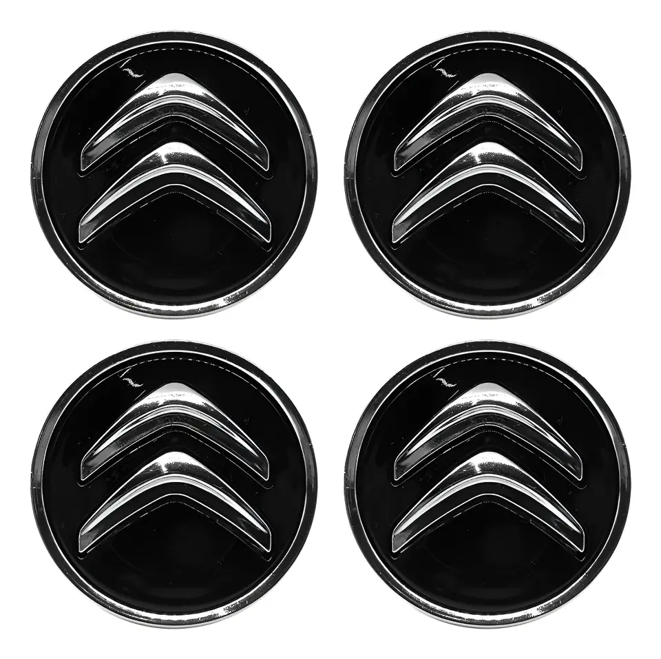 Kit de tapacubos para rueda Citroën 58mm C3 C4 C5 Ds3 Ds4 Negro