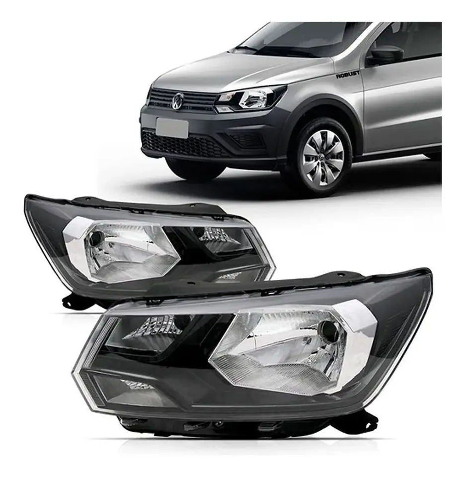 Par de faros delanteros Saveiro G7 2017 2018 2019 2020 Simple Focus