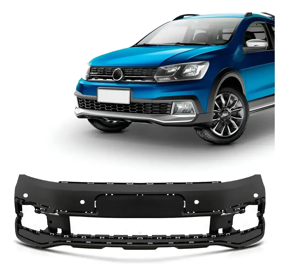 Paragolpes Delantero Volkswagen Saveiro Cross (Línea G7 - Modelos 2016 a 2020) — Estructura Base con Agujeros para Sensor de Estacionamiento