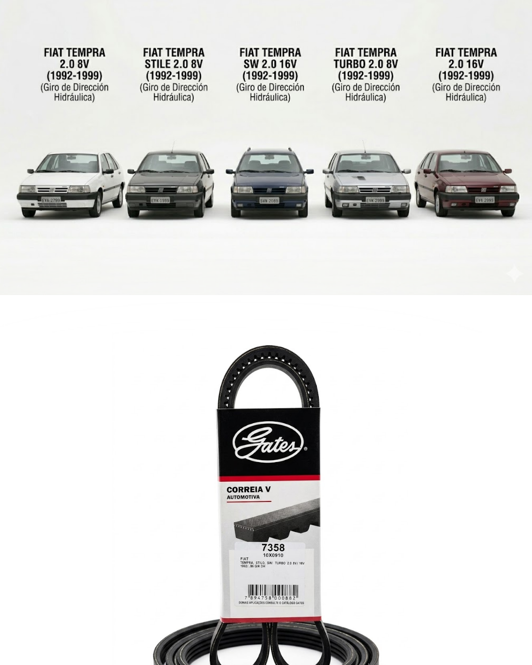 Correa en V Automotriz Gates 7358 (10X0910)