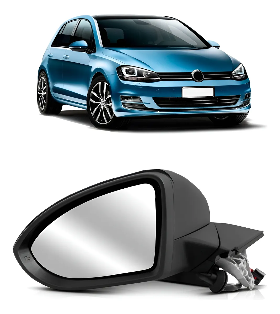 Espejo lateral eléctrico con intermitente para Golf del 2014 a 2018