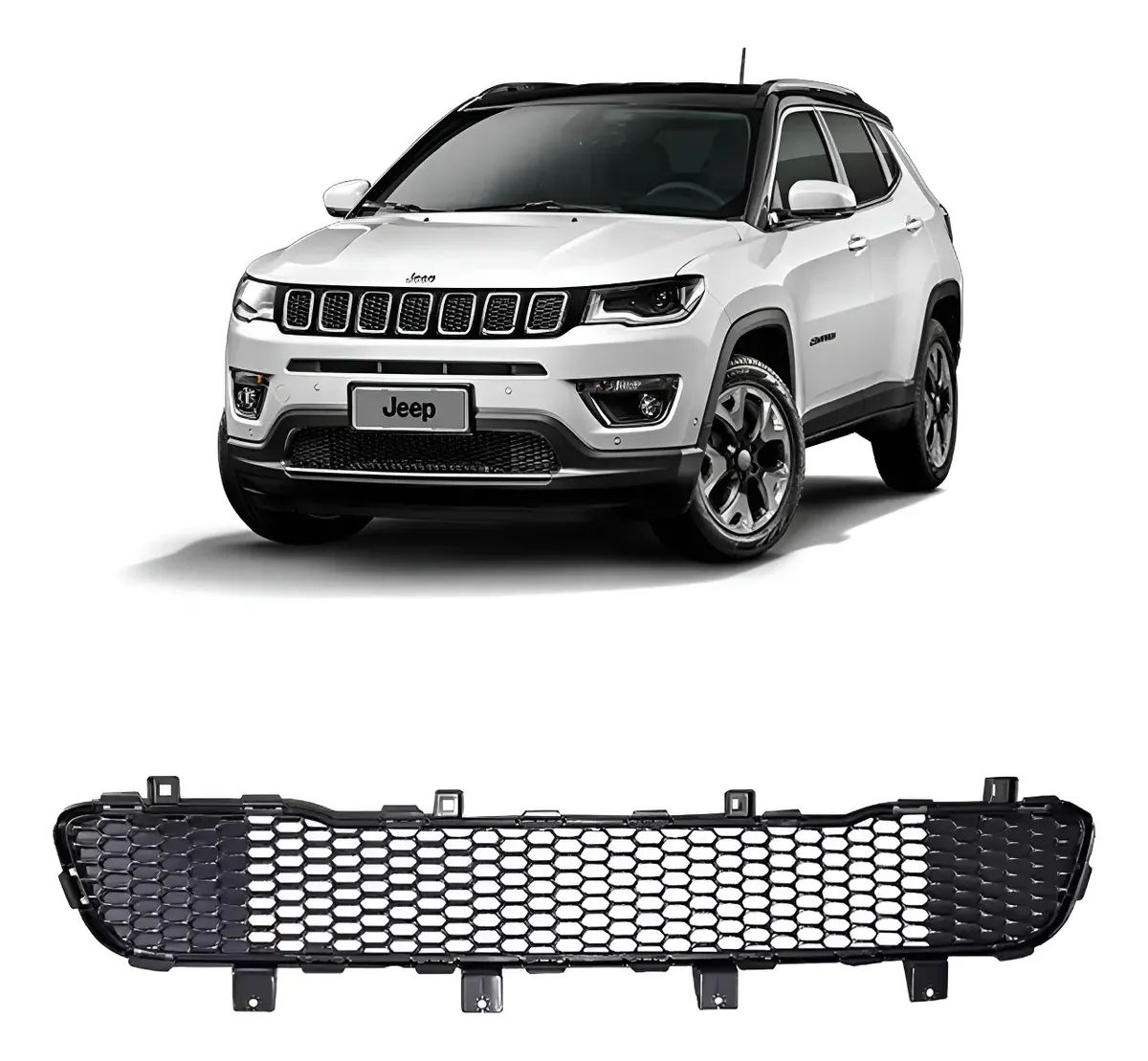Rejilla inferior para Jeep Compass 2017 2018 2019 2020 Parachoques