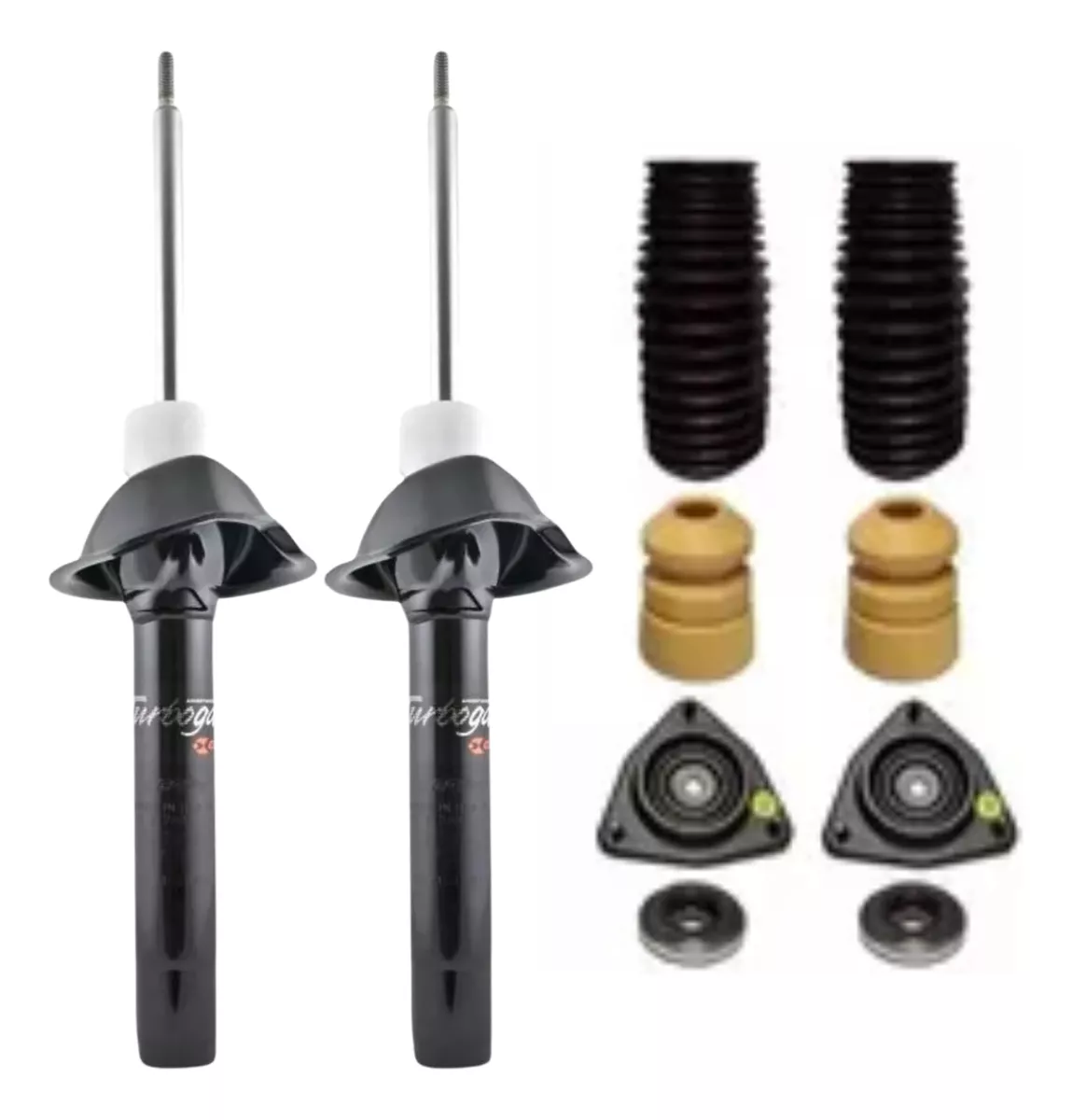 Kit de 2 Amortiguadores Delanteros Turbogás con Kit de Montaje