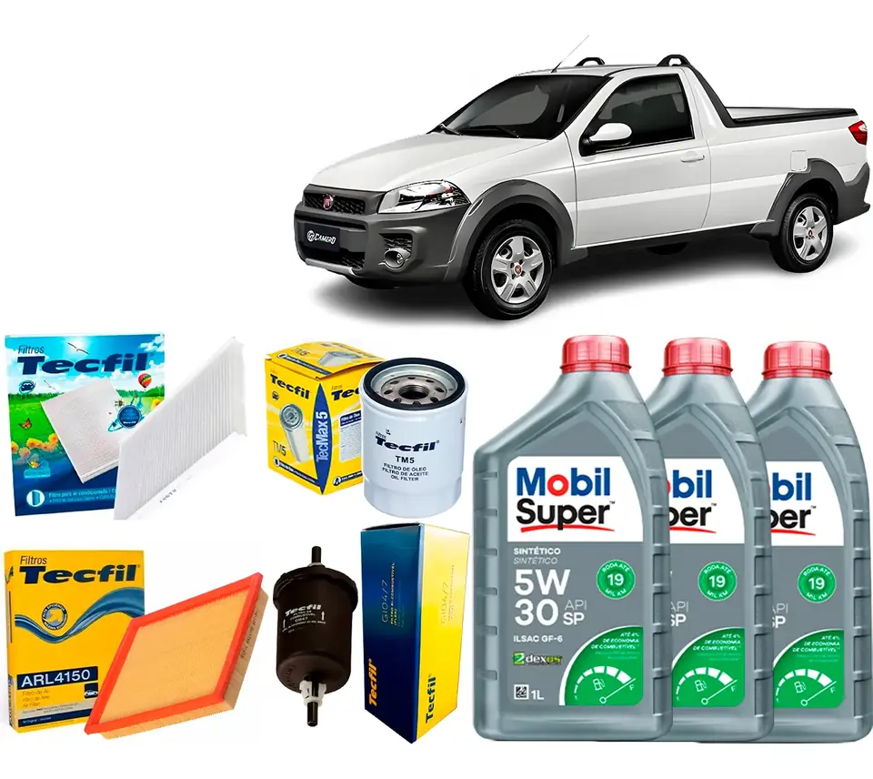 Kit de cambio de aceite 5w30 Fiat Strada 1.4 2013 2014 2015 2016