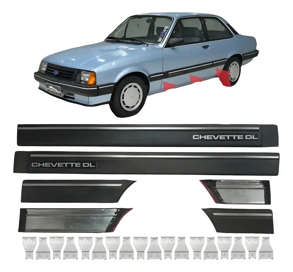 Kit de Frisos / Molduras Laterales Engomadas Chevrolet Chevette DL – Puertas