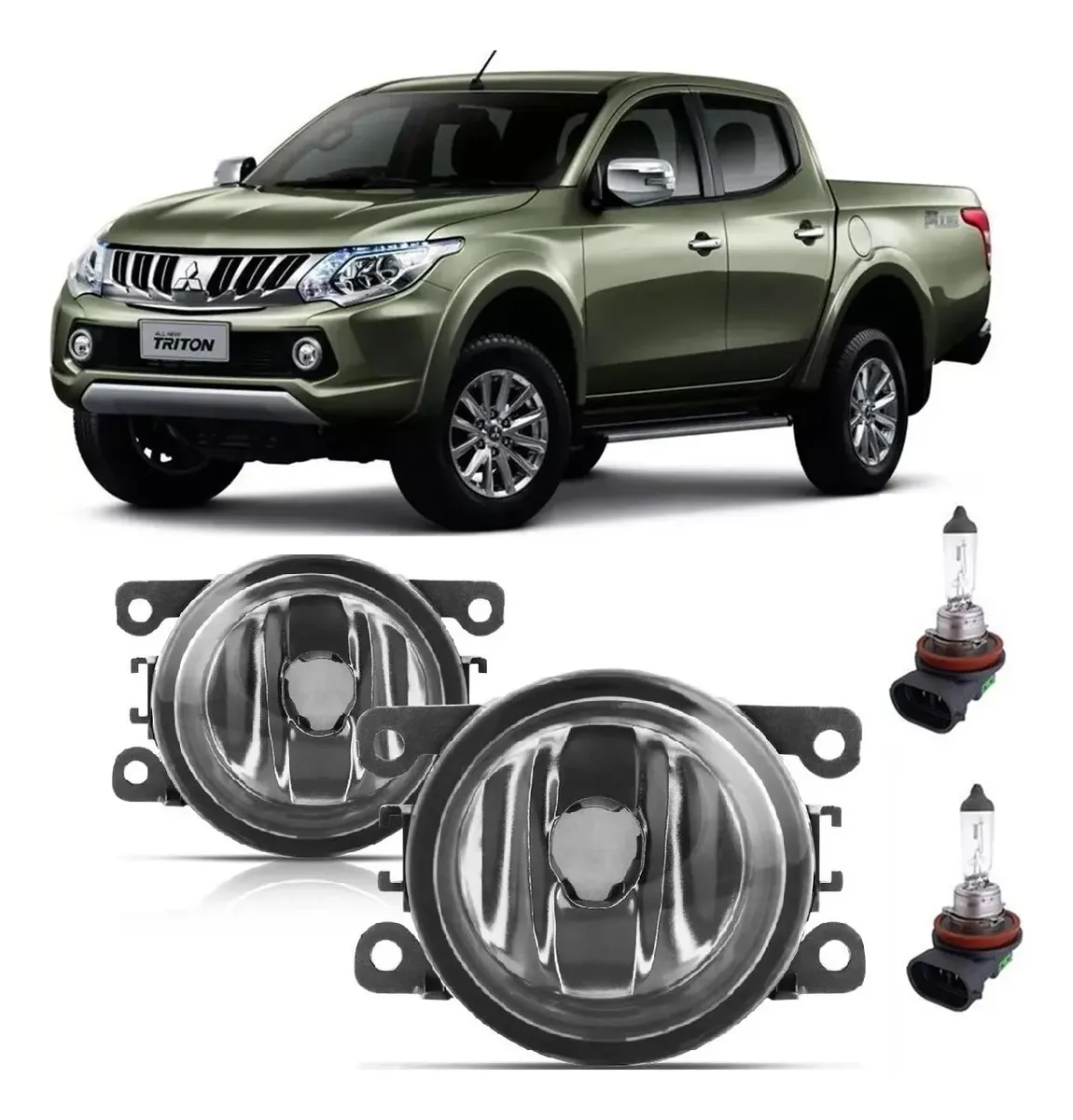 Par de faros antiniebla para L200 Triton 2017-2020 + bombillas