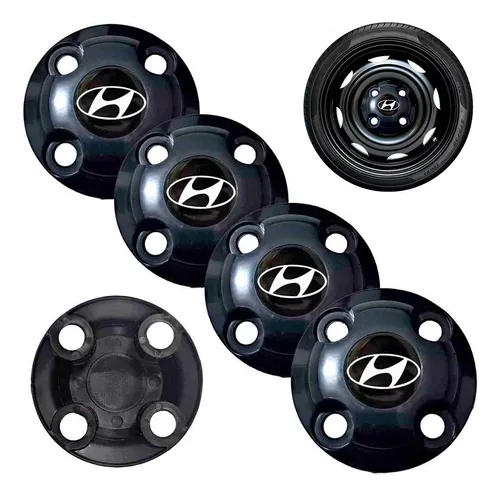 Juego de 4 tapacubos central rueda de hierro Hyundai HB20