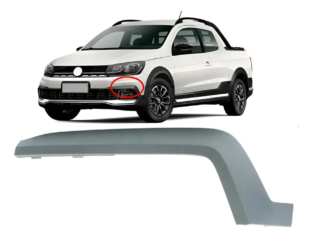 Embellecedor del faro antiniebla izquierdo para Volkswagen Saveiro 2017 a 2023