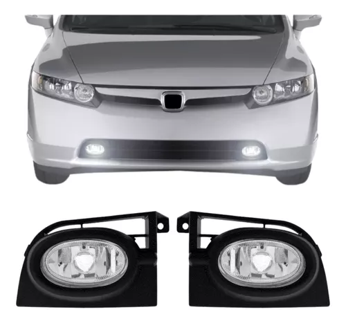 Par de faros delanteros Honda Civic con lente de cristal