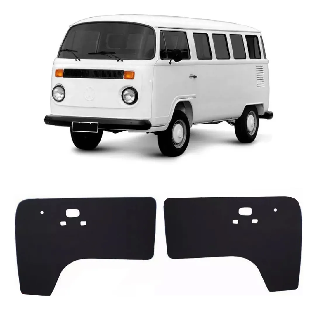 Juego de paneles para puertas de Kombi Clipper 76-93, sin orificios, negro.