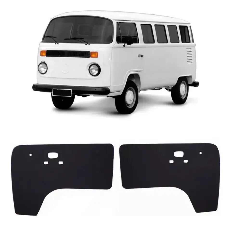 Juego de paneles para puertas de Kombi Clipper 76-93, sin orificios, negro.
