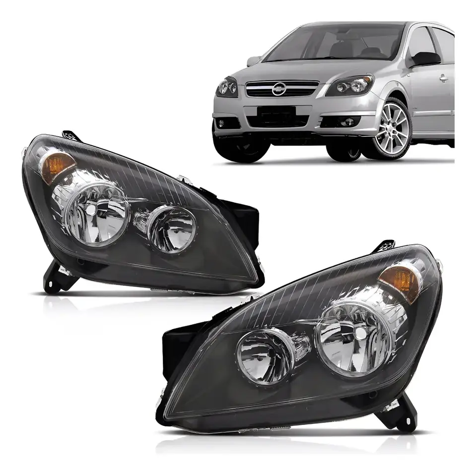 Par Farol Delantero Vectra 2006 A 2008 Máscara Negra
