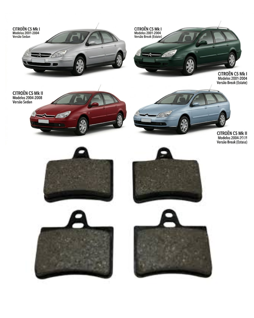 Juego de Pastillas de Freno Trasero SYL — Citroën C5 (Modelos 2001 a 2008)