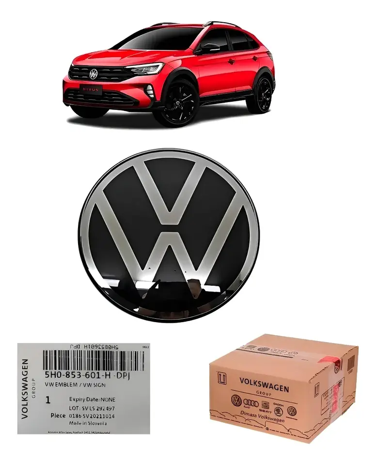 Emblema Delantero Volkswagen Nivus / T-Cross / Taos / Polo / Virtus (Código 5H0853601HDPJ)