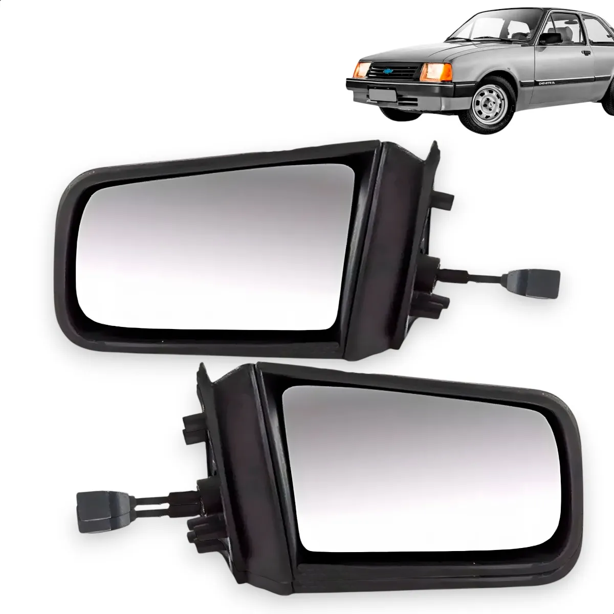 Par de retrovisores Chevette 87 88 89 90 91 92 93