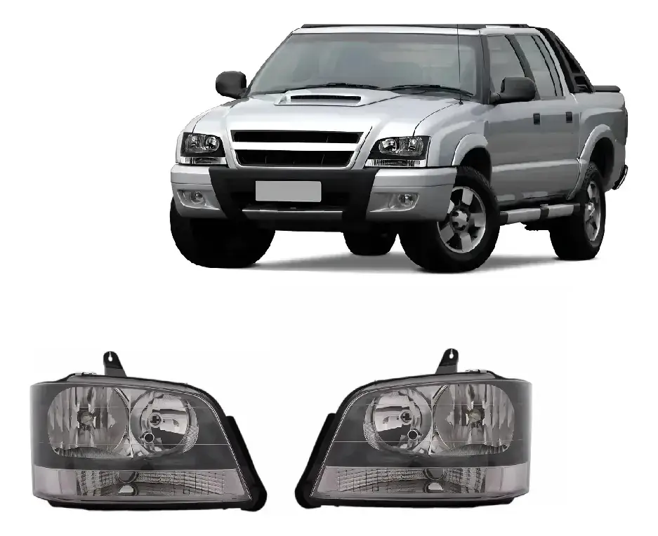 Par de faros delanteros con bisel gris para S10/Blazer (2001–2011)
