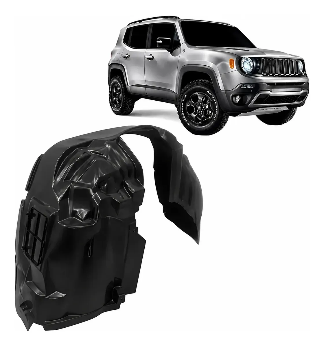 Guardabarros compatible con Jeep Renegade 2015 a 2021, lado derecho