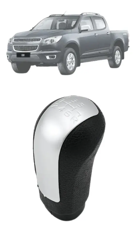 Pomo de cambio de marchas S10 2012 a 2018 6 velocidades Plata