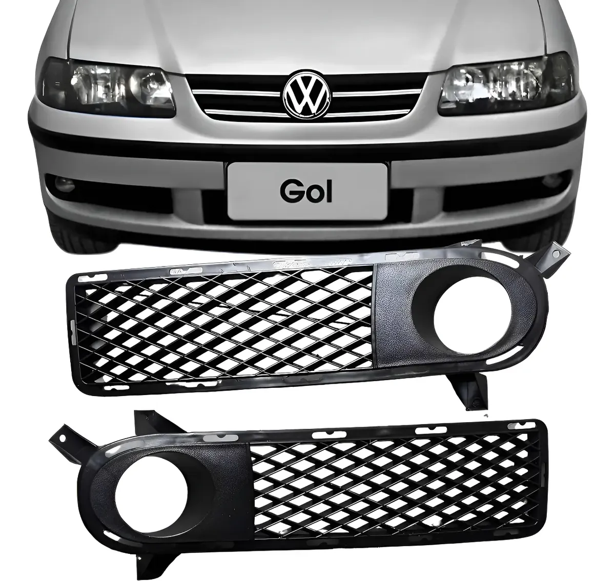 Par de marcos/rejillas para luces antiniebla con soportes – Gol G3 Fase 1