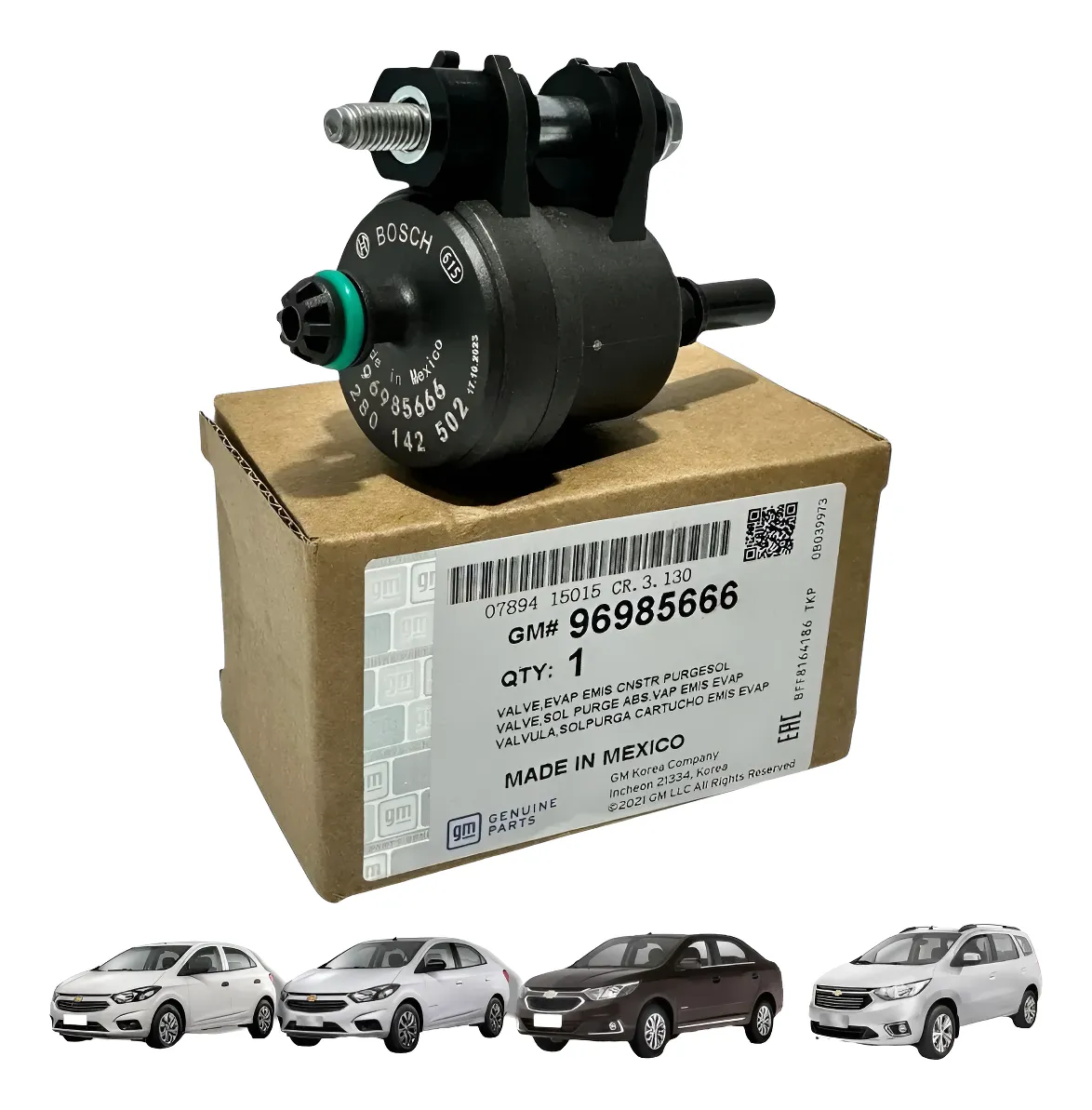 Válvula solenoide de canister Bosch para GM Onix, Prisma, Spin y Cobalt