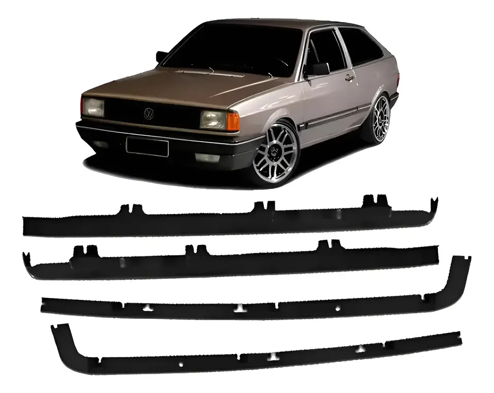 Kit de 4 molduras superior e inferior para parrilla Gol Saveiro 87-90