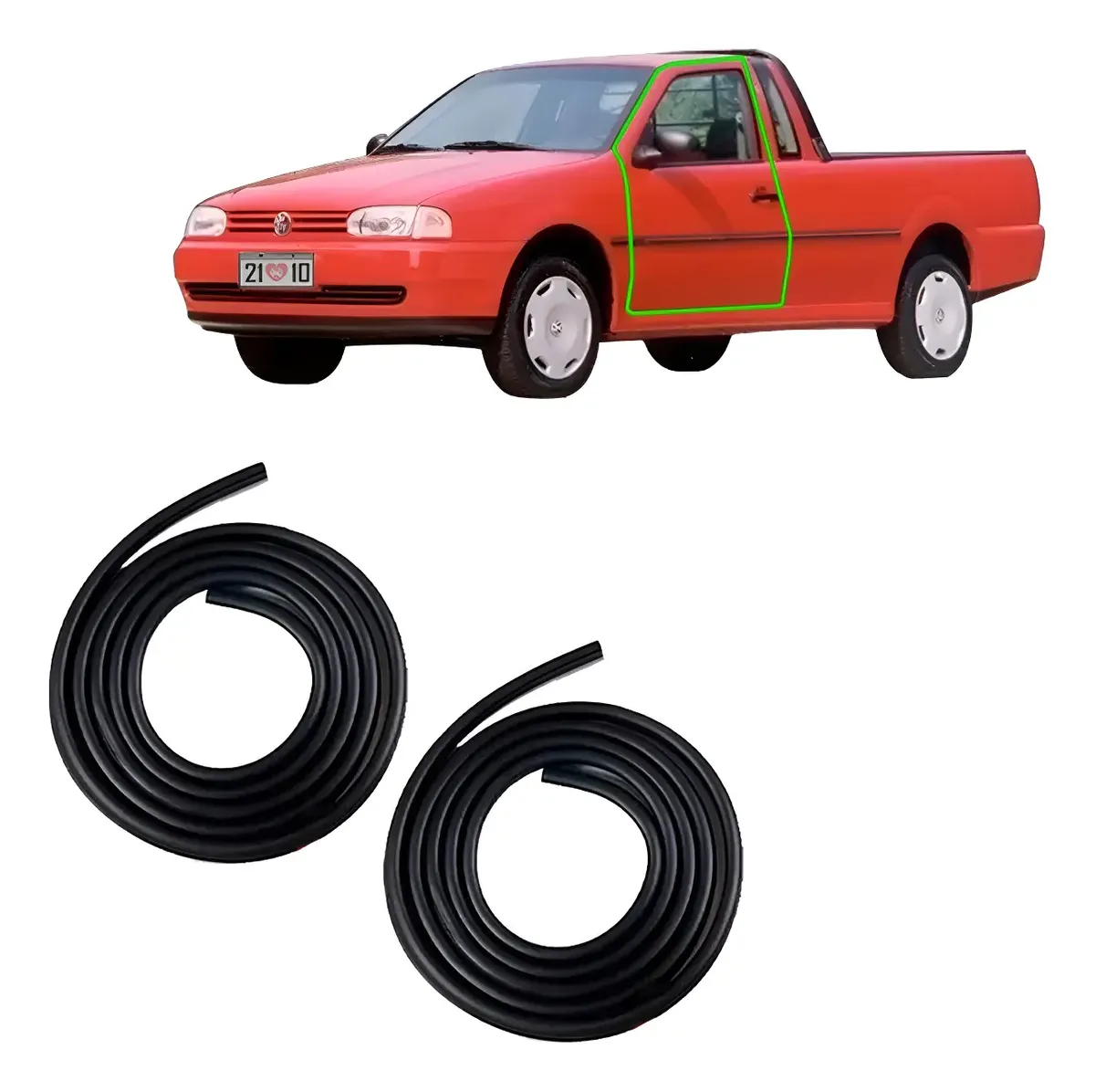 Kit 2 Burletes de Puerta Volkswagen Saveiro G2/G3 Bola 1998–2005