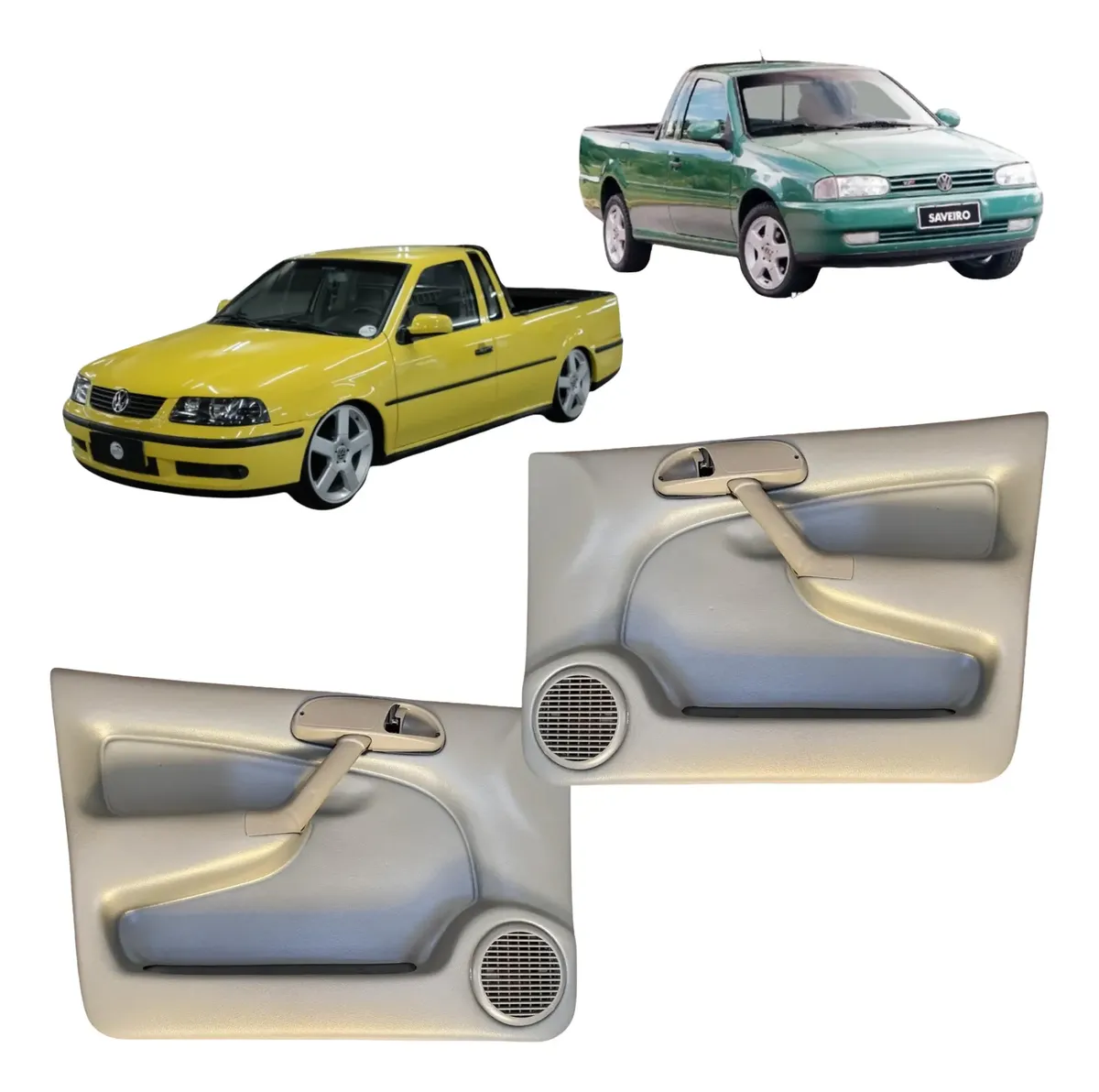 Par de Forros de Puerta Delanteros Volkswagen Saveiro, Gol y Parati G2/G3 1998–2004