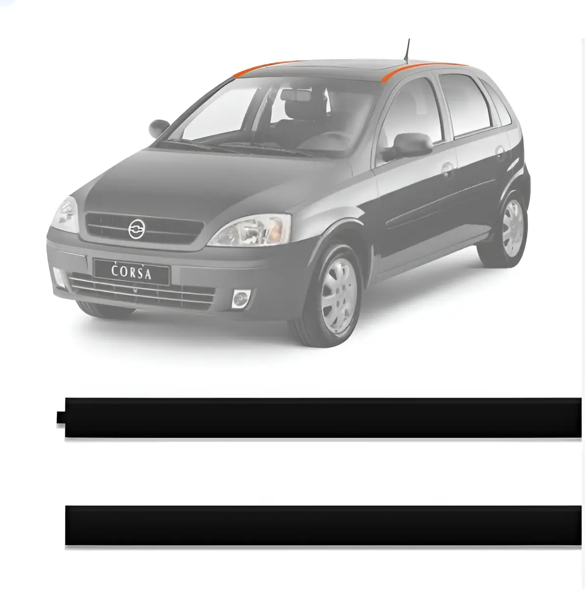 Par de Frisos de Techo para Chevrolet Corsa Hatch 2002-2012