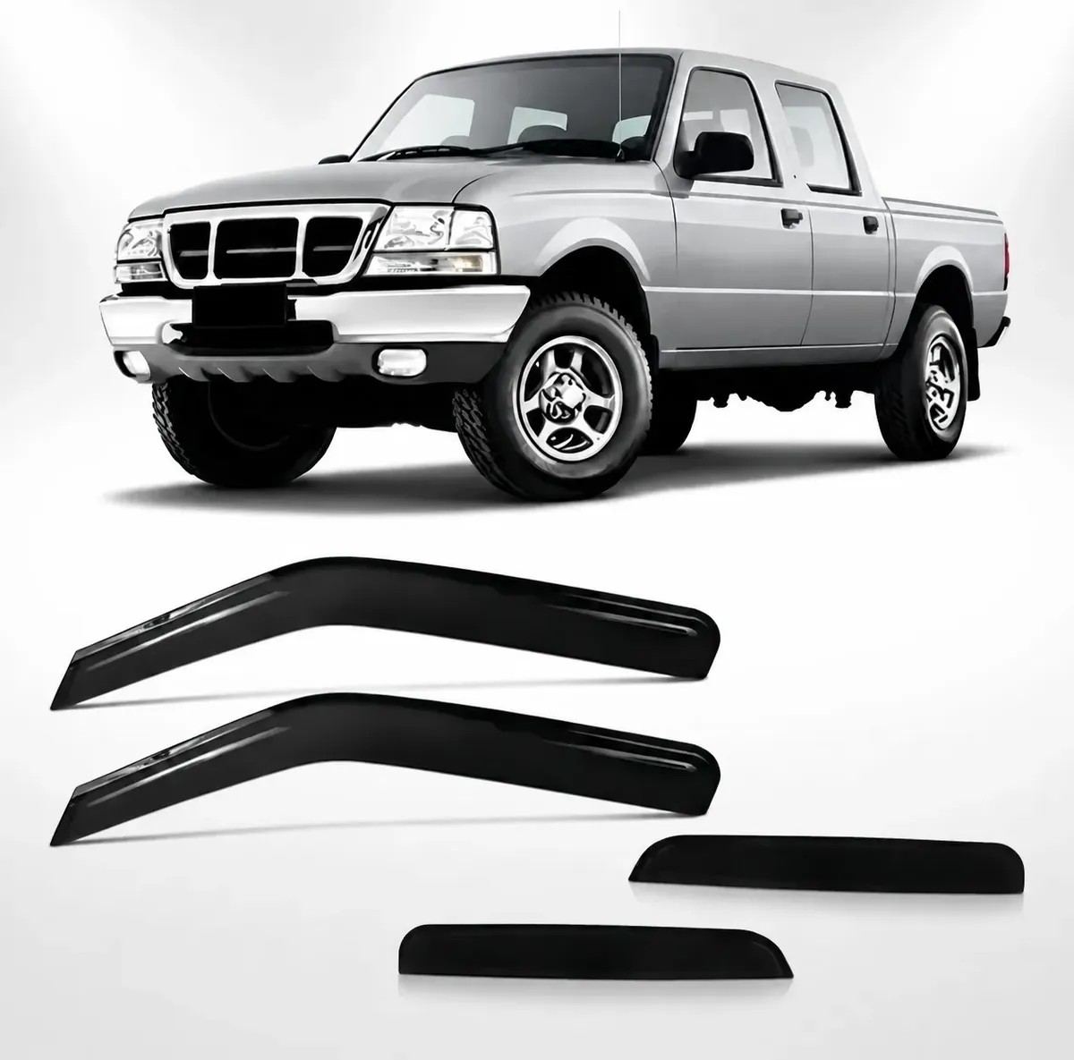 Juego de Goteros / Deflectores de Lluvia para Ford Ranger 1996 a 2012 – Cabina Doble