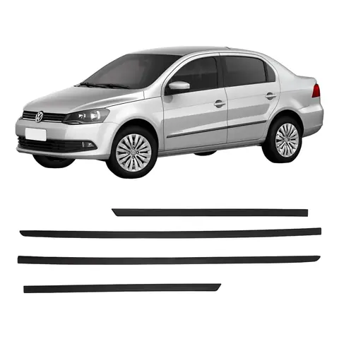 Moldura lateral delgada para VW Voyage G6/G7 (2013-2023) - Negro mate