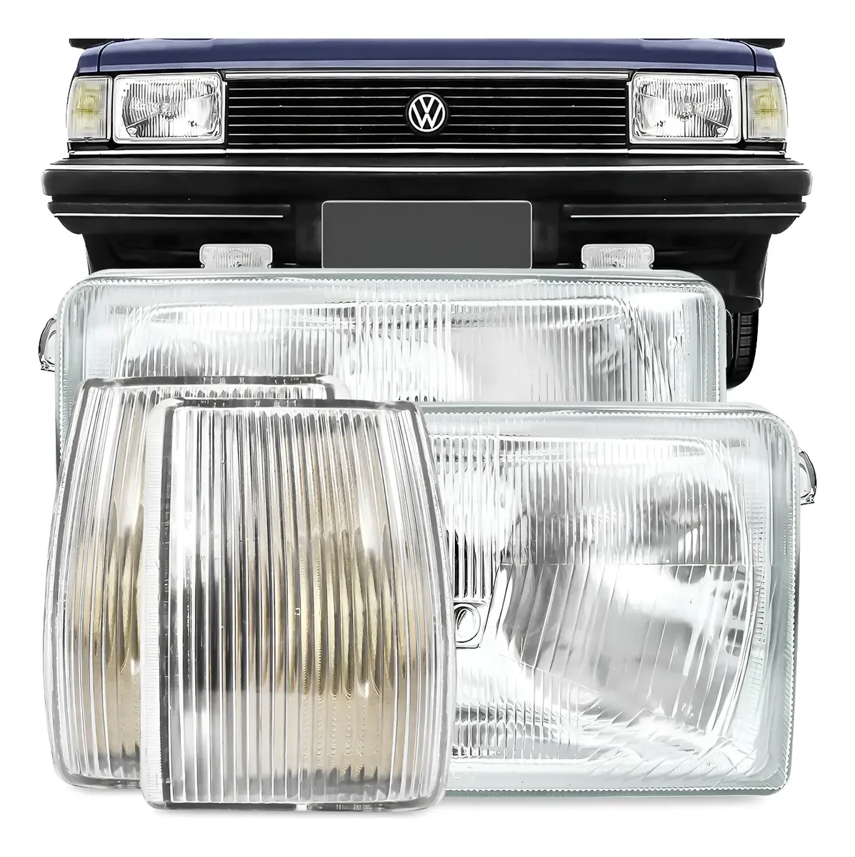 Kit Par de Faroles + Intermitentes Cristal para Volkswagen Santana / Quantum 1985–1990